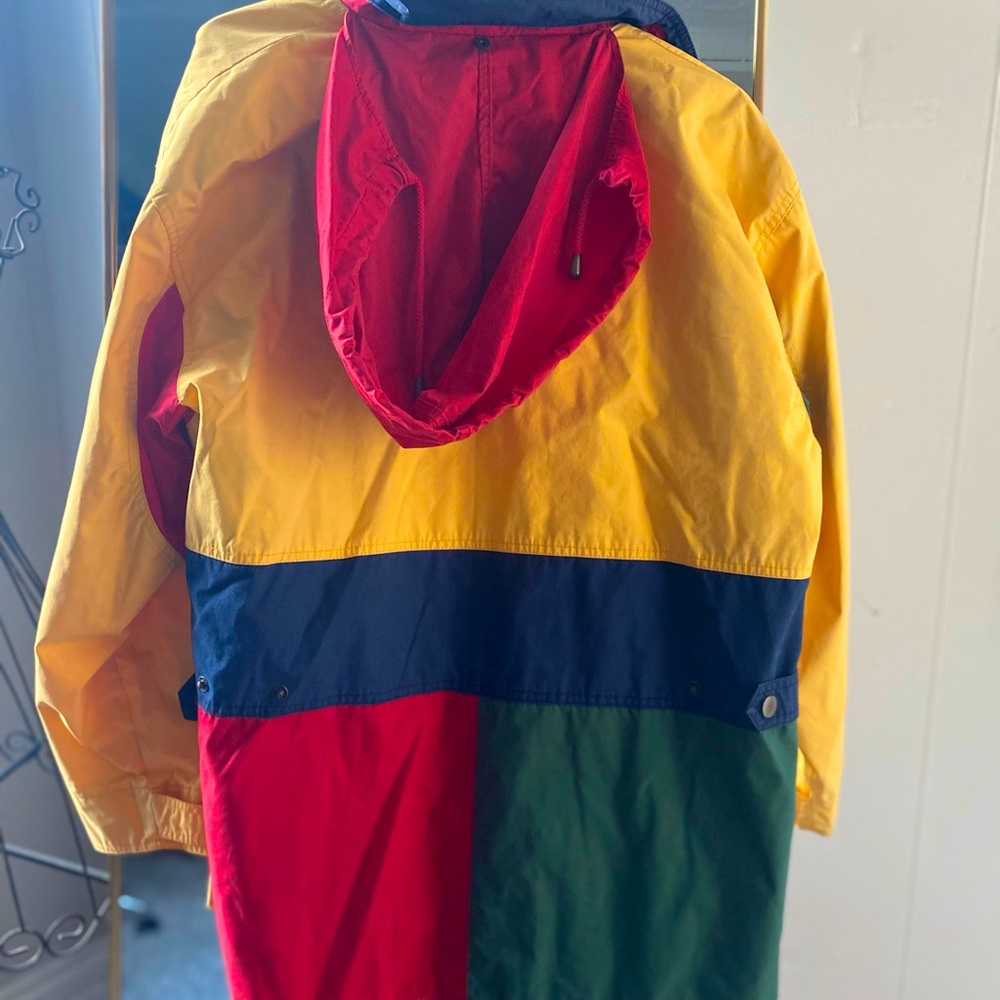 Vintage Color Block Rain Jacket